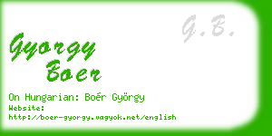 gyorgy boer business card