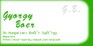 gyorgy boer business card